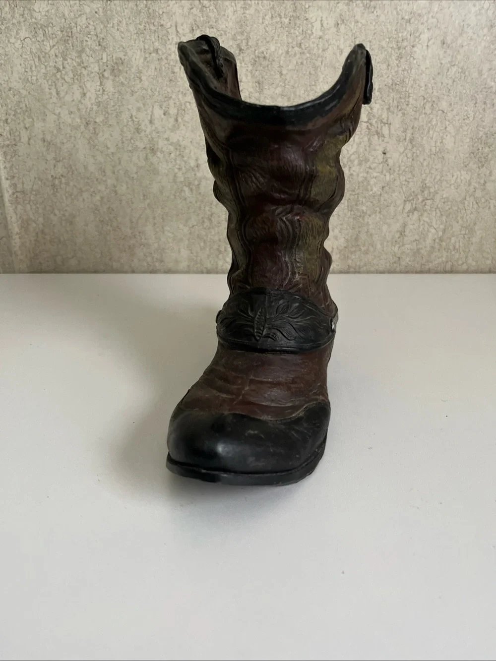 Rustic Resin Cowboy Boot Planter Vase Western Farmhouse Spur Boho-Chic Rodeo 8”